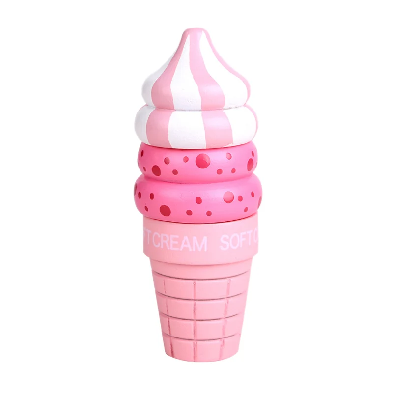 Деревянный магнит соединенный Мороженое Дети ролевые игры \ еда игрушка занятия игрушки - Цвет: Pink