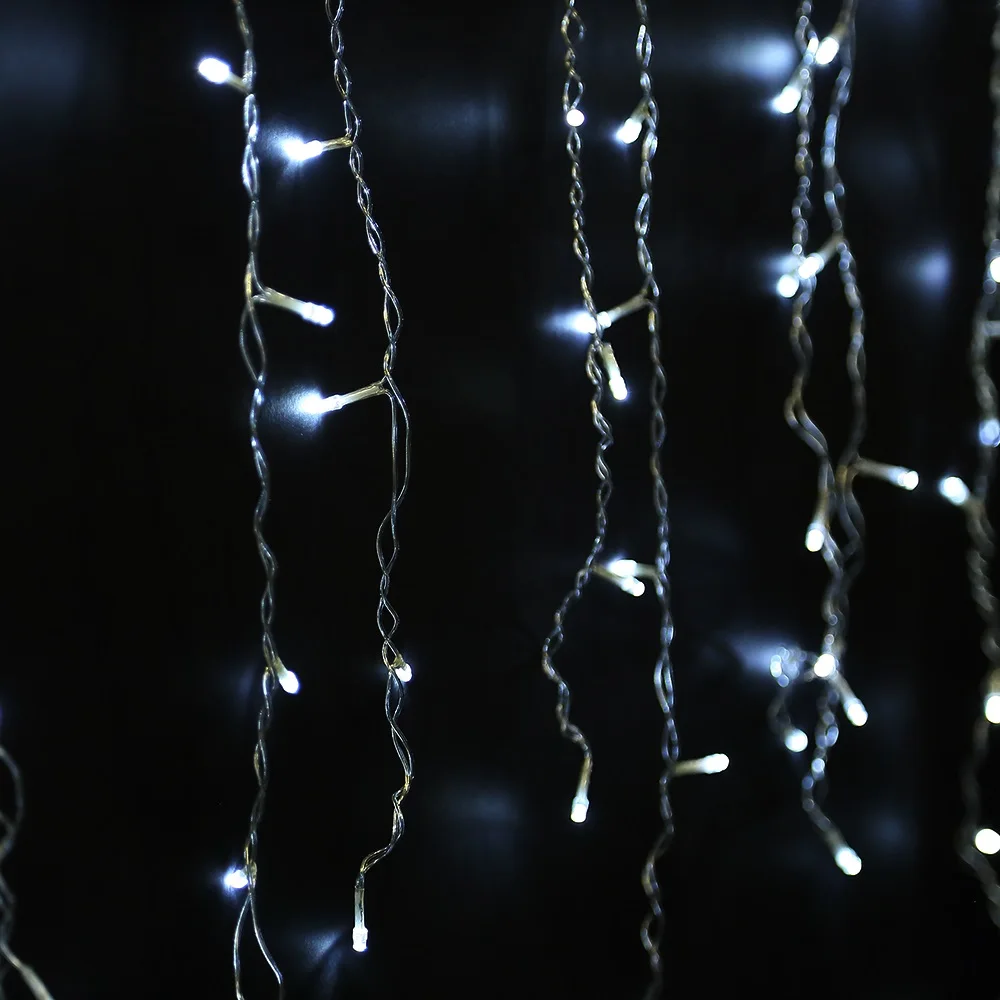 AGM LED Curtain Icicle String Light 5M 96LEDs Droop 0.3-0.5M Christmas New Year Decoration Garland Fairy Light For Wedding Party AGM LED Curtain Icicle String Light 5M 96LEDs Droop 0.3-0.5M Christmas New Year Decoration Garland Fairy Light For Wedding Party