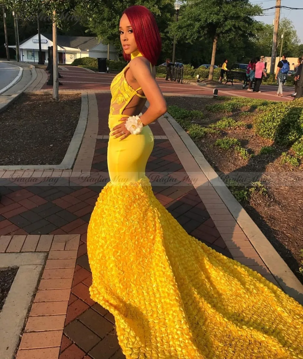 yellow prom dresses black girl