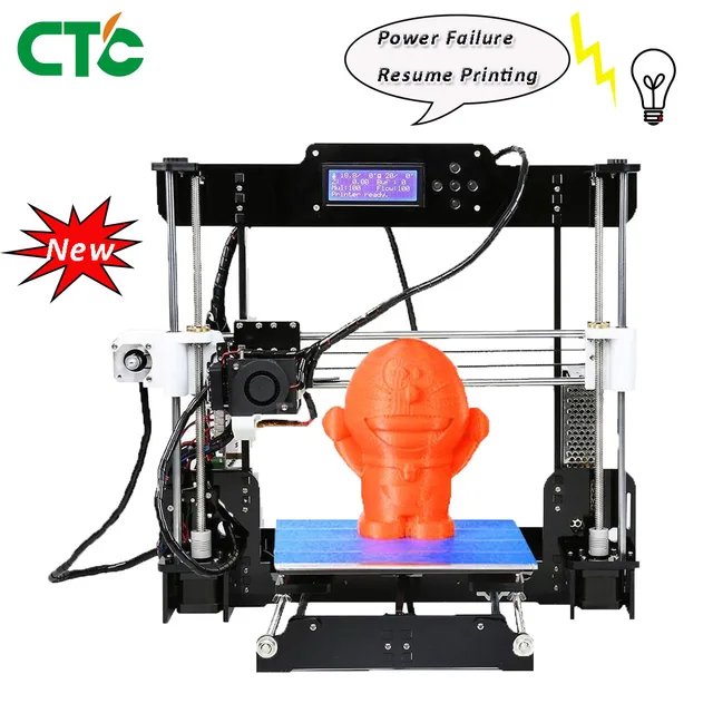 Best Quality A8 3D Printer  High Precision Reprap i3 5mm acrylic frame Resume Power Failure Printing for modeling & toys USA Stock
