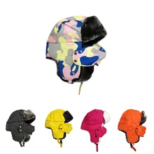 Зимние шапки-бомберы для детей, семейная шапка для девочек, Русская Шапка с наушниками, зимняя Балаклава, теплая маска для лица для мальчиков, зимняя шапка для детей, уличная одежда