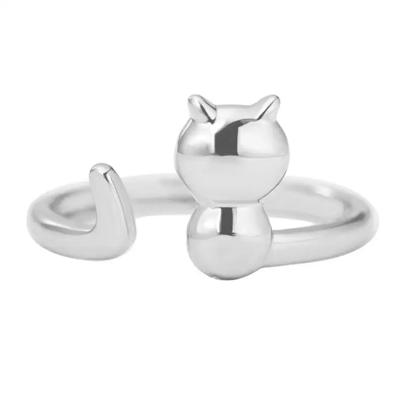 

Simple Cute Cat Open Adjustable Finger Rings for Lovely Charms Women Lady Plating Jewelry Decor Gifts anillos mujer Female Girls