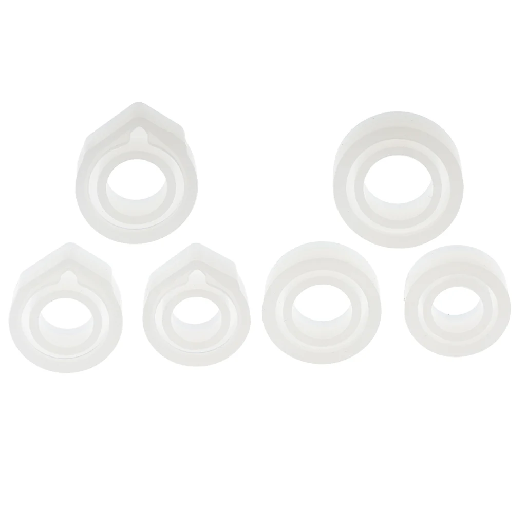 6 Pieces Clear Silicone Ring Mould For Epoxy Resin Jewelry Art Design Crafts Mixed Size
