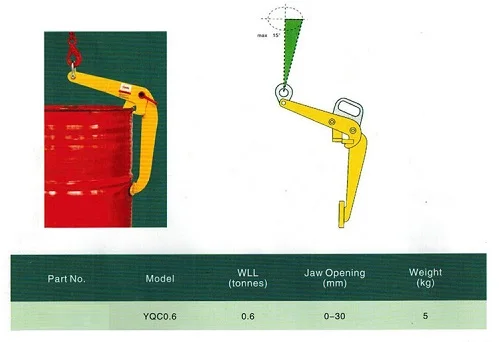 0.6Ton YQC Тип Железный подъёмник бочек для нефтепродуктов зажим ковша баррель нефти бак может цепной слинг