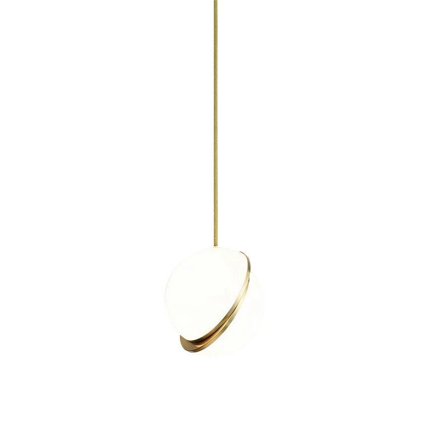 Modern Pendant Lamp Denmark Designs Round Balls Pendant Light Round Moon Brass Suspension HangLamp Dining Room Living Lighting