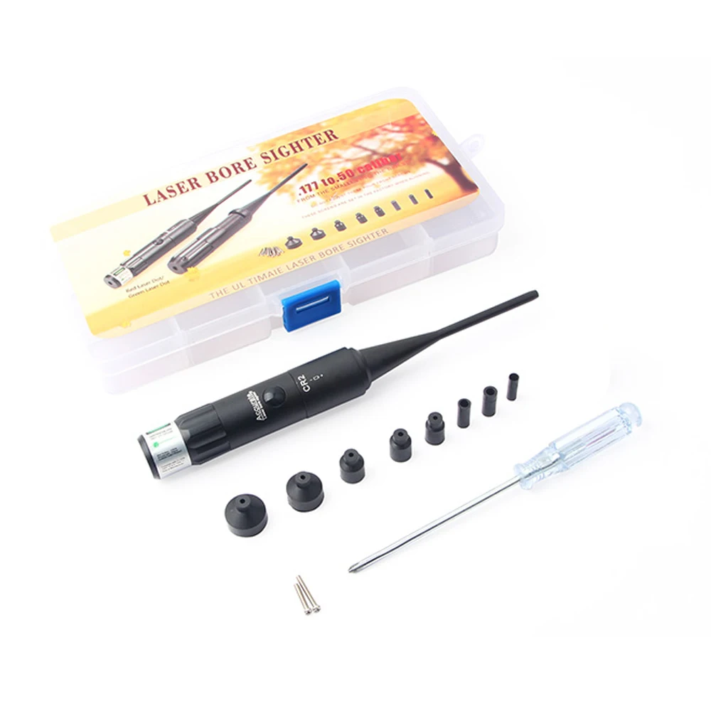 Green-Dot-Laser-Light-Bore-Sighter-0-177-to-0-50-Caliber-Sighting-Positioning-Boresighter-Kit