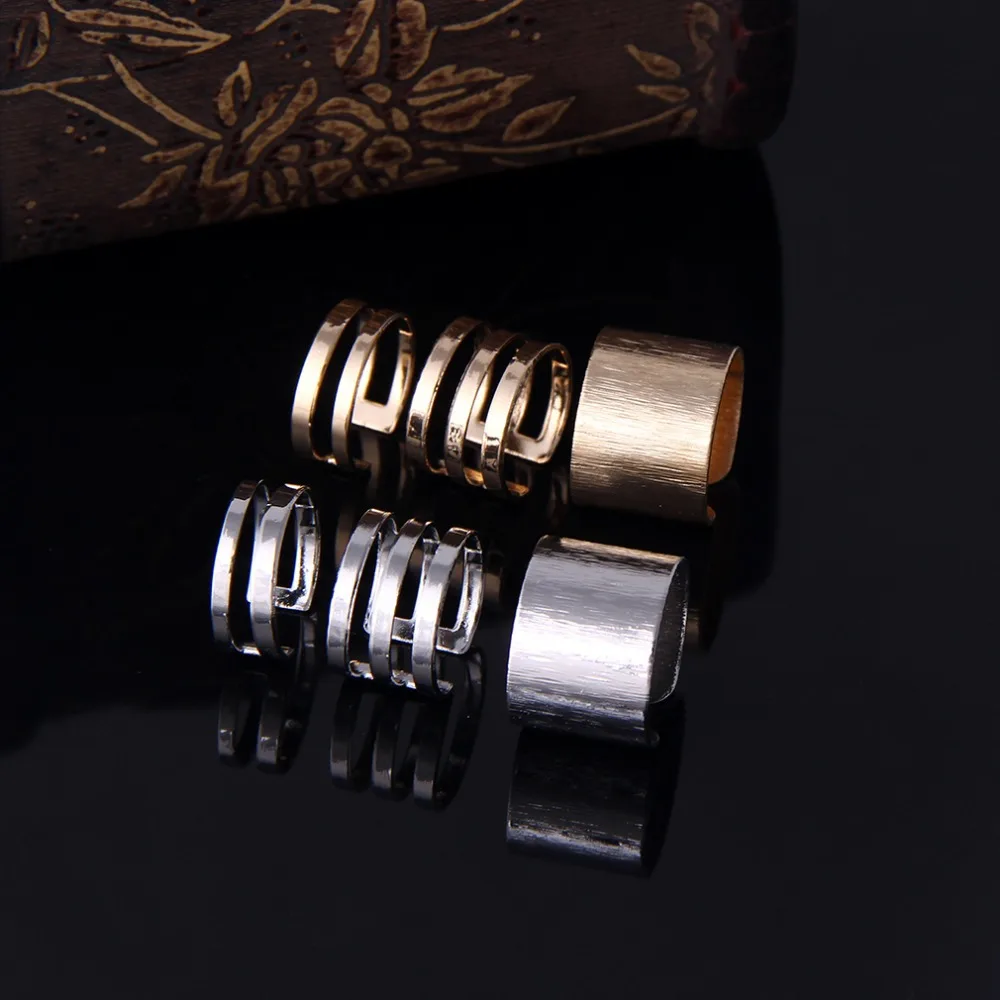 2014 hottest 3pcs Shiny Punk Polish Gold Stack Plain Band Midi Finger