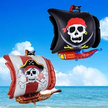 Мультфильм шаблон пиратский корабль алюминиевые воздушные шары День рождения шары ; детская одежда игрушки