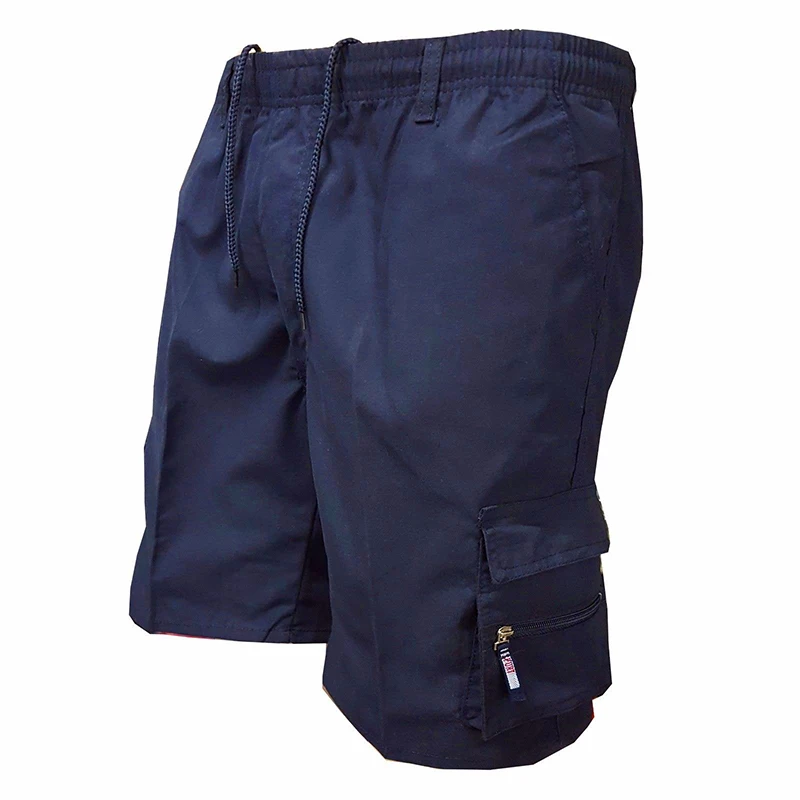 Plus Size 3XL Men New 2018 Summer Cargo Shorts Casual Solid Brand Clothing Fashion Male Elastic Waist Pockets Drawstring Shorts