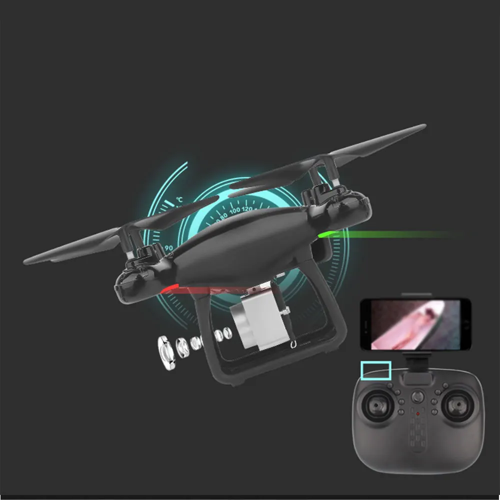 

Cewaal 0.3 MP 6-Axis Gyro LED Lighting Aircraft Altitude Hold UAV High Performance One Key Take Off Quadcopter Speed Adjustable