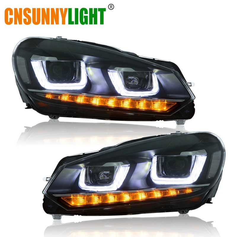 CNSUNNYLIGHT для VW/Volkswagen Golf6/MK6 2010- Автомобильная фара в сборе светодиодный DRL сигнал поворота ксенон HID проектор Объектив Plug Play