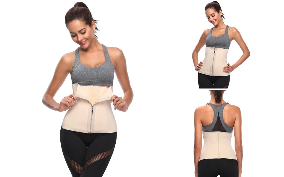 Neoprene Waist Trainer Corset Double Control Waist Shaper Underbust Corsets Steel Boned Back Support Body Shaper                (11)