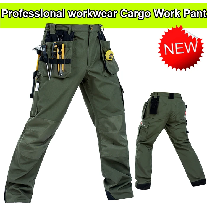 Bauskydd Men's High quality Polycotton workwear wear-resistance multi-pockets mens cargo work trousers work pant army green Bauskydd Men's High quality Polycotton workwear wear-resistance multi-pockets mens cargo work trousers work pant army green