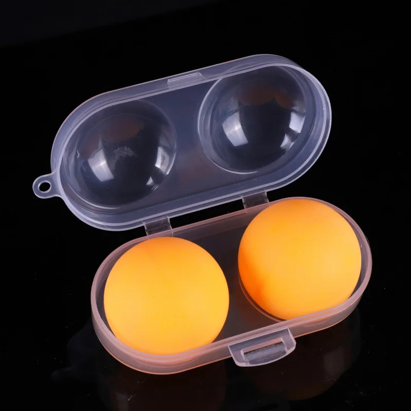 Portable Table Tennis Container Box PP Plastic Key Chain Tool Storage Case For 2 Ping Pong Balls Sports Training Accessories