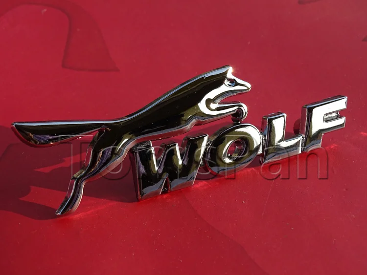 Free shipping 1pcs 100X30mm wolf excellent new 3d metal front grille emblem car badge emblem