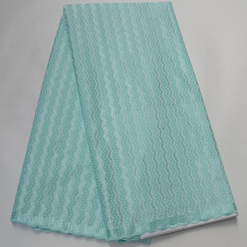 

Free shipping (5yards/pc) elegant embroidered African men and women lace mint green polish cotton lace fabric for dress CLP233