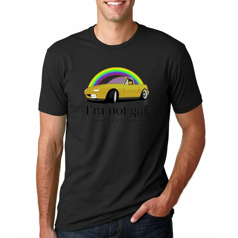 I'm not gay I just love my Miata, мужские летние футболки, повседневные топы с короткими рукавами, хлопок, футболка для мальчиков