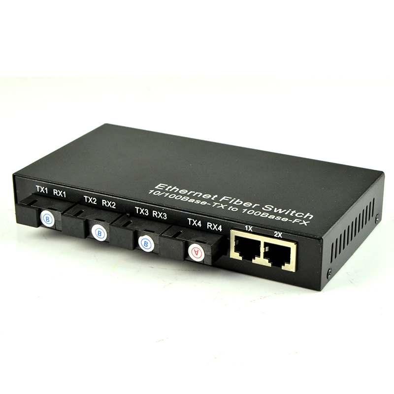 10/100Base-TX к 100Base-FX кабелям Ethernet для волоконных преобразователей 10/100 м 4 волокна и 2 RJ45