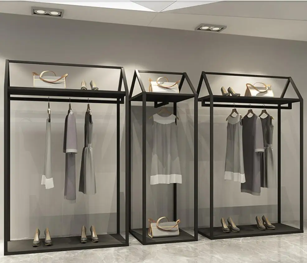 3pcs /set 3meter Clothing store display rack& ladies' shop hanger