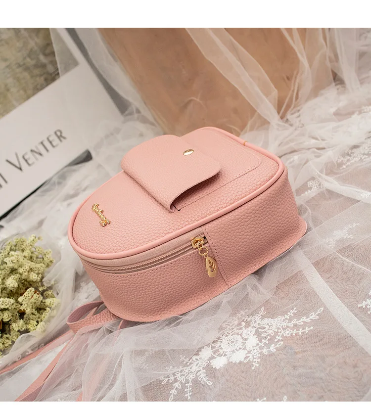 School Backpack Mini Backpack Women PU Leather Shoulder Bag For Teenage Girls Kids Multi-Function Small Bagpack Female Ladies