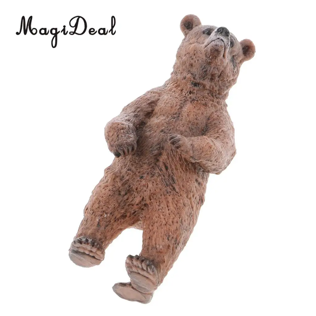 1Pc Realistic Standing Brown Bear Wild Zoo Animal Model Action Figure Kids Children Toddlers Toy Gift  Home Desk Decoration