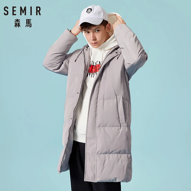 Ideal  SEMIR 2019 New Winter Men Down Jacket 2XL Extra Long Duck Down Coat Thicken Warm Windproof Male Out