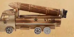 Детская деревянная модель автомобиля с ракета для мальчиков Игрушки/Детские деревянные Военная Униформа оружие литой игрушки, бесплатная