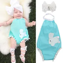 summer font b romper b font 2016 wholesale cute baby girl costume rabbit halter font b