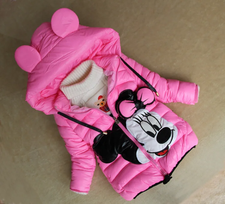 Free shipping new baby girl winter coat 2015 Children cartoon Outerwear