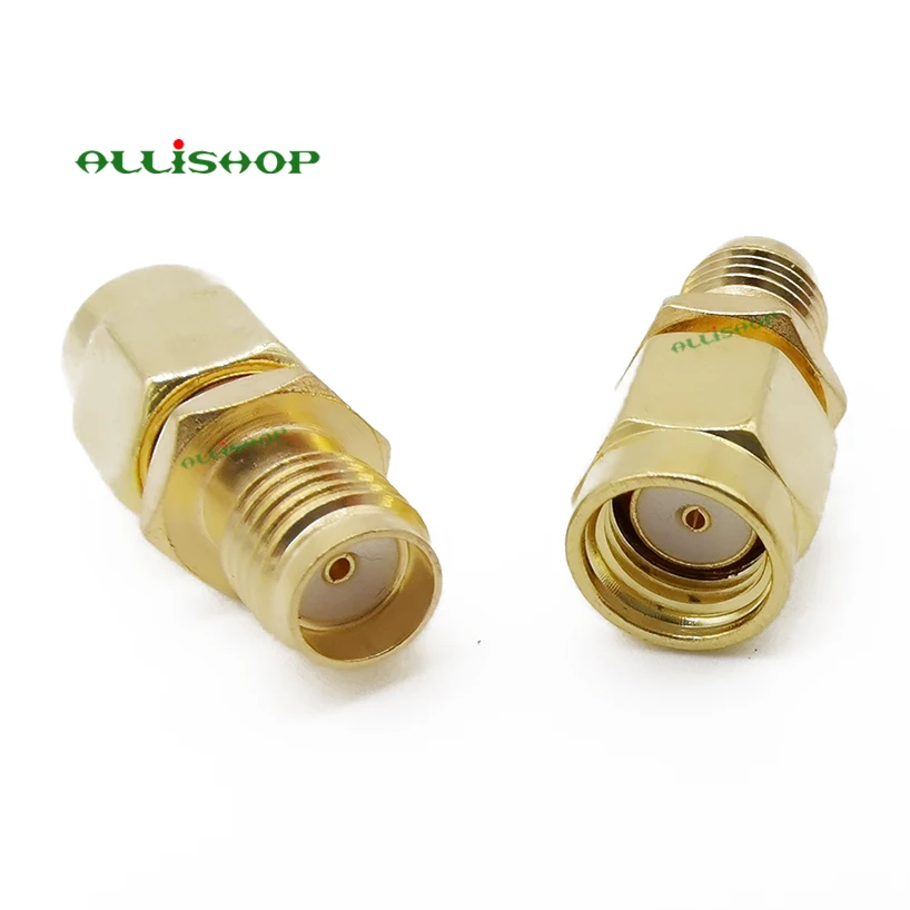 2Pcs RF SMA Adapter RP Male to Female Wire Terminal Copper Connector Jack Goldplated Straight for Wireless Antenna | Обустройство
