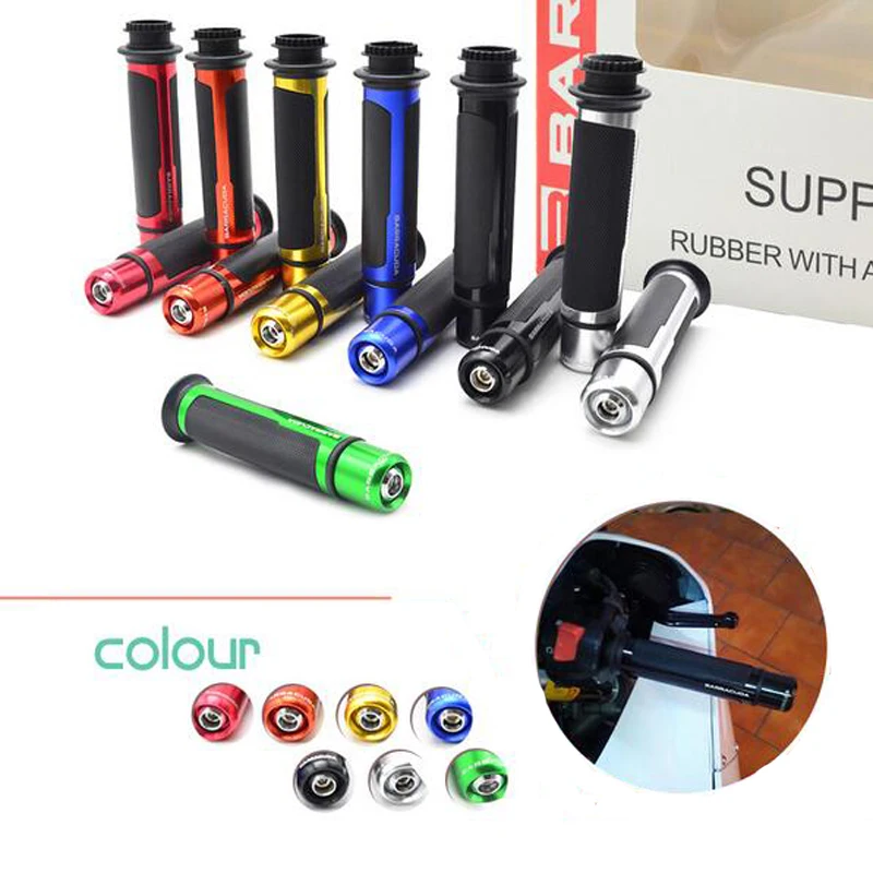 

Universal 7/8'' 22MM Motorcycle CNC handle grips Motorbike handlebar grips and end 5 Colors Available
