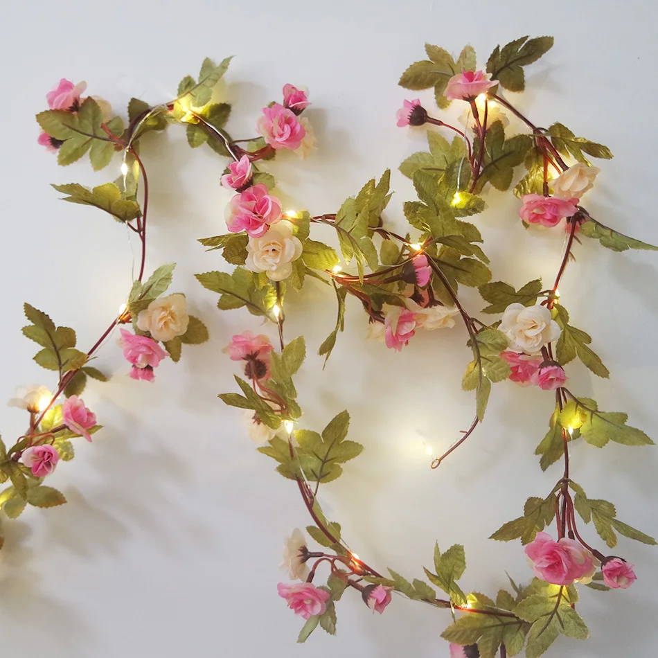 Прекрасный цветок гирлянда с медным светодиодный Сказочный светильник, 2,5 м 30 светодиодный праздничный вечерние светильник декоративный, Свадебный Цветочный