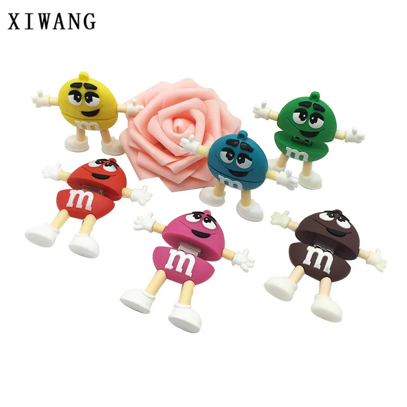 USB флеш-накопитель 128 Гб мультфильм M& M Chocolate Bean usb 2,0 4 ГБ 8 ГБ Флешка 16 Гб Флешка 32 Гб 64 Гб usb карта памяти