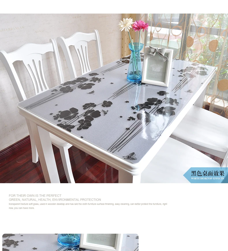  PVC waterproof table cloth soft glass plastic tablecloth table MATS from XiCha several pad frosted 