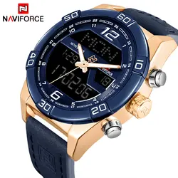 NAVIFORCE Элитный бренд для мужчин модные спортивные часы для мужчин's водостойкие кварцевые Дата часы человек кожа армия военная