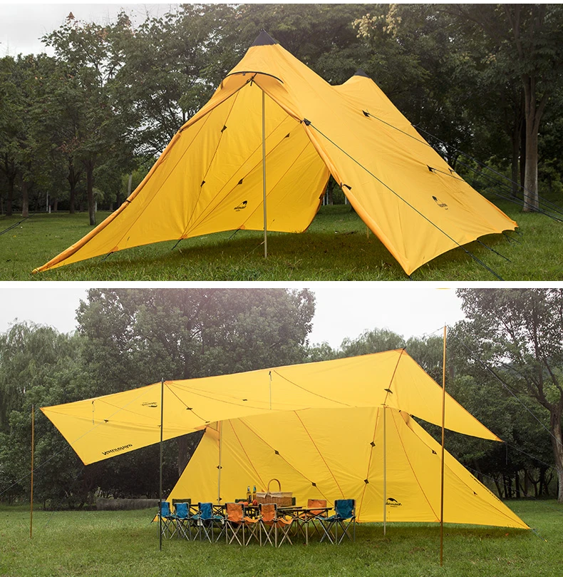 Naturehike Однослойная 20D силиконовая нейлоновая ткань 5-8 человек большие праздничные шатры беседка для отдыха на природе семьи кемпинга путешествия пикника