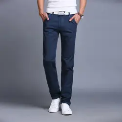 Брюки 9 видов цветов Slim fit Размер 28 ~ 38 Мужская одежда 2019 новые модные мужские Штаны тертые хлопковые повседневные брюки мужские прямые