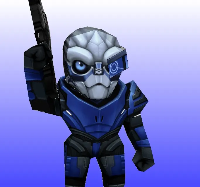 

Mass Effect Game Turian Handmade DIY Paper Model Q Version 37 cm High