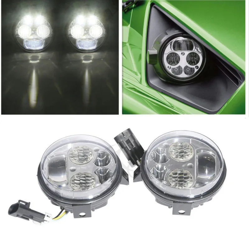 

Motorcycle 2x 4.5" LED High Low Beam Headlight For KAWASAKI BRUTE FORCE 750 2012-2016 2015 Teryx4 ATV UTV Custom