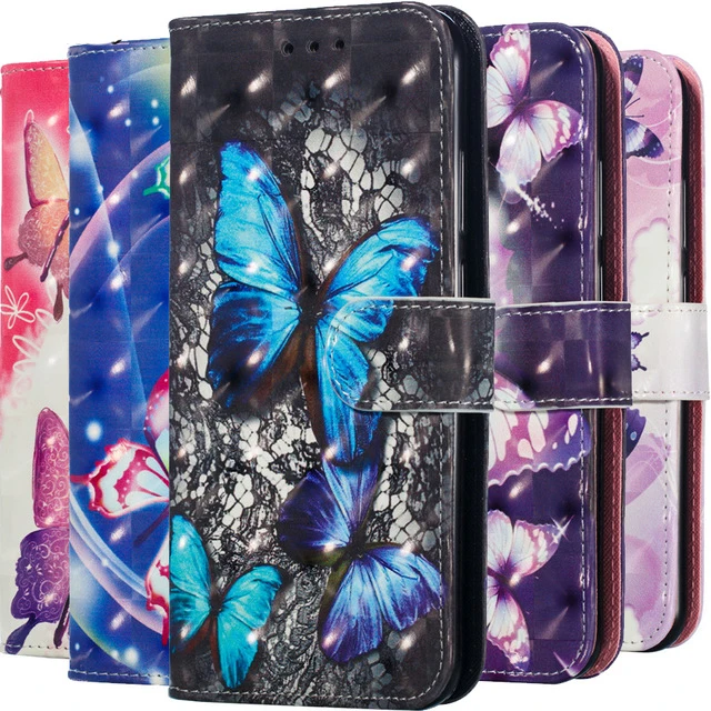 

Phone Case For Samsung Galaxy J2 J4 Core J6 Plus Grand Prime Pro Cover Colorful Butterfly Card Holder Case M20 A10 A20 A30 J250