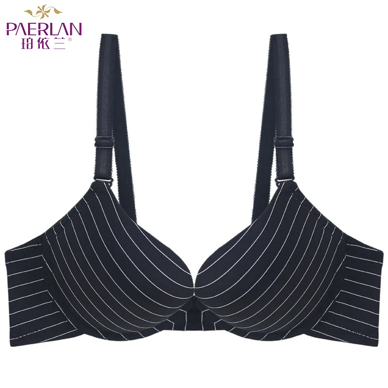 

PAERLAN Women's Sexy Seamless Bra 3/4 Cup Sports Shockproof Cotton Women's Underwear Bra Striped Steel Circle Underwear