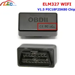 100 шт./лот ELM327 OBD2 V1.5 WI-FI с PIC18F25K80 чип для IOS и Android диагностический инструмент V01HW-1/V01HW DHL Бесплатная доставка