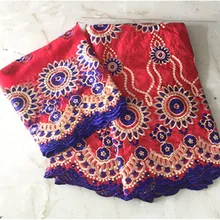 Красное африканское парчовое полотно последняя хлопковая вышитая ткань Bazin высокого качества бассейна riche getzner для женщин 5+ 2 ярдов/партия