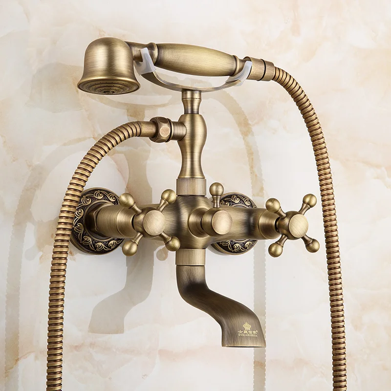 European Shower Faucet Antique Shower Faucet Phone Single Handle Brass
