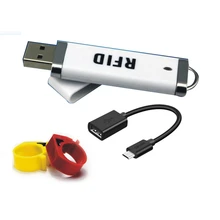 100 шт. птицы автоматизированное управление с кольцом для пальца RFID тег, 125 кГц EM4100 с кольцом для пальца электронных меток+ 1 RFID Считыватель