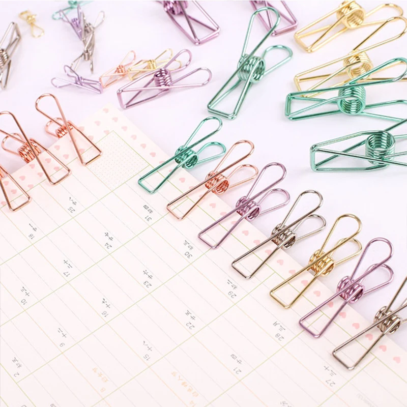 

Colored Metal Binder Clip Paper Clips Ticket File Organizer Elliot Folder Large Medium Small Size Office School Supplies Random