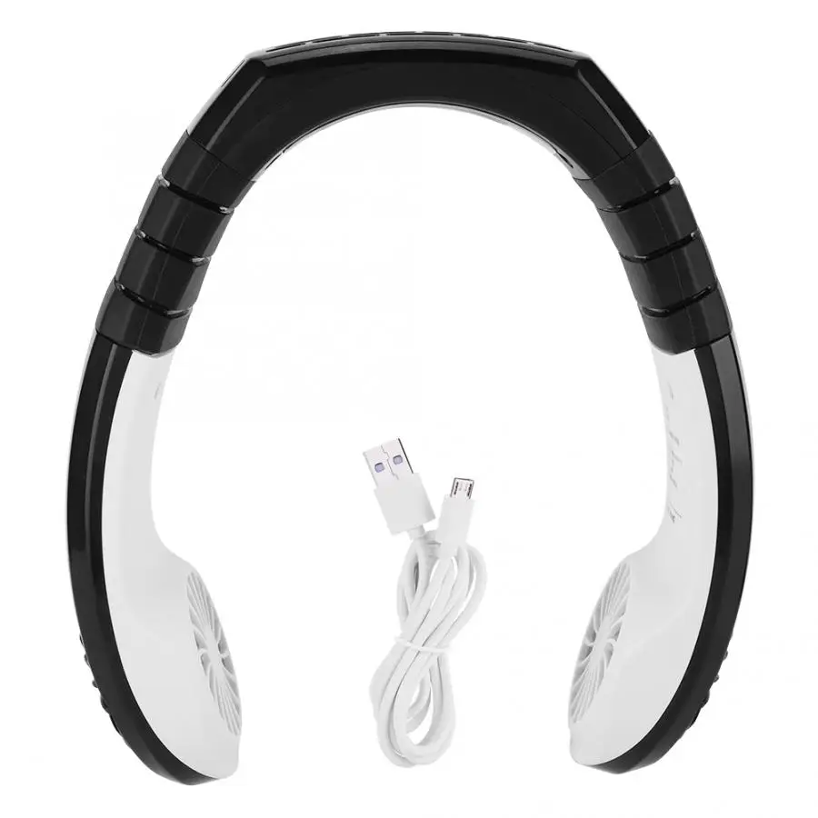 

New Air Conditioner Neck Band Fan Portable Mini Double Wind Head Air Cooler with USB Rechargeable Outdoor Air Cooler