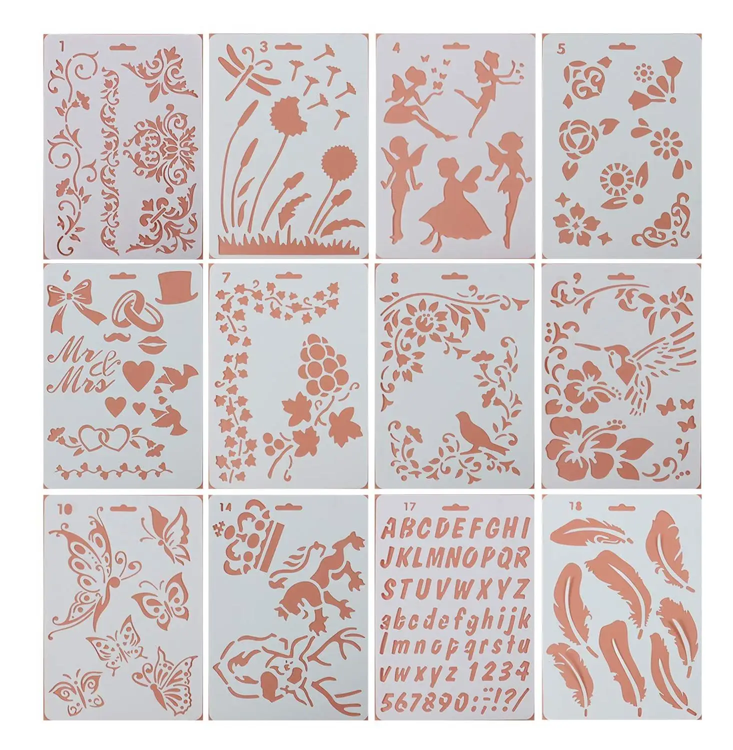 

Painting Journal Stencils Plastic Planner Templates For Scrap Booking Notebook Diary Drawing Card Journaling DIY Craft