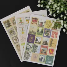4 arkusze Vintage papiernicze naklejki znaczek stary paryż londyn dekoracja z naklejek papierowych DIY pamiętnik Scrapbooking naklejka uszczelniająca Statione