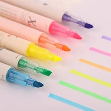 3 шт. мульти 6 цветов Aihao Радуга двойная запись милые корейские японские перманентные Маркеры Ручка Набор для школы питания